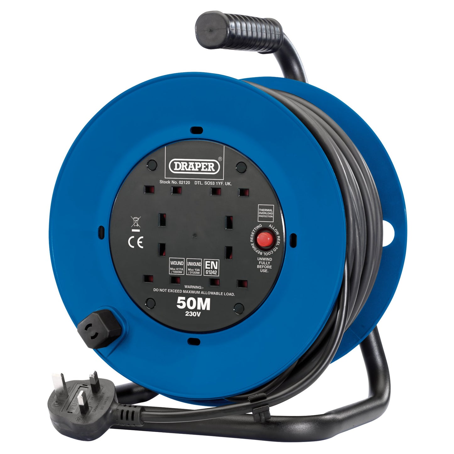 50M/13A CABLE IND CABLE REEL