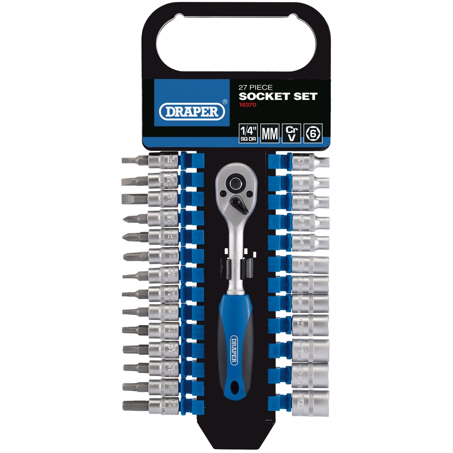 27PC 1/4" SOCKET SET P/RACK