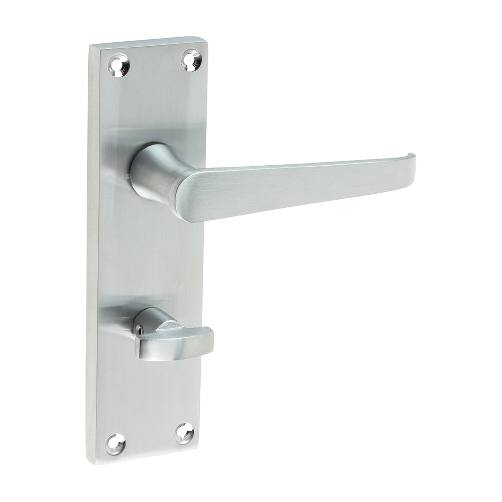 Victorian Straight Bathroom Handles - Satin Chrome