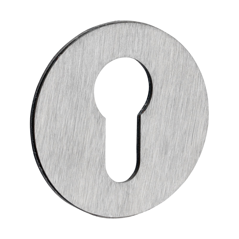 Euro Profile Self-Adhesive Escutcheon - Round - Satin Stainless Steel