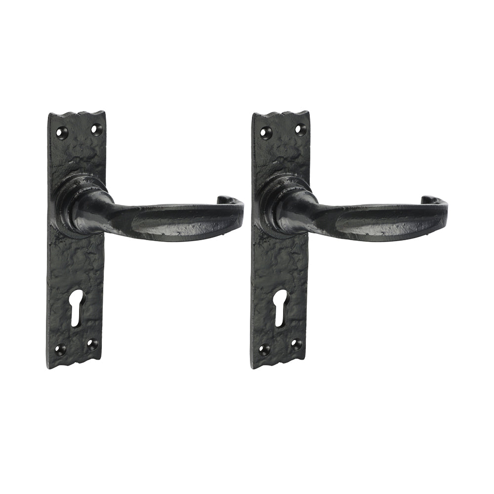 Narrow Style Lever Lock Handles - Antique Black