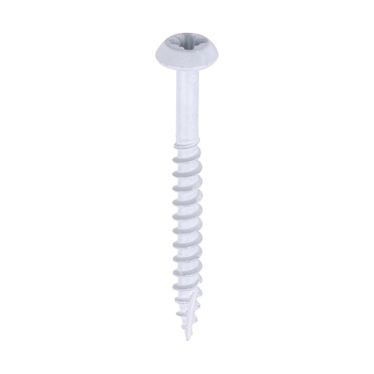 Rainwater Screws - PZ - Low Profile Pan - Exterior - White