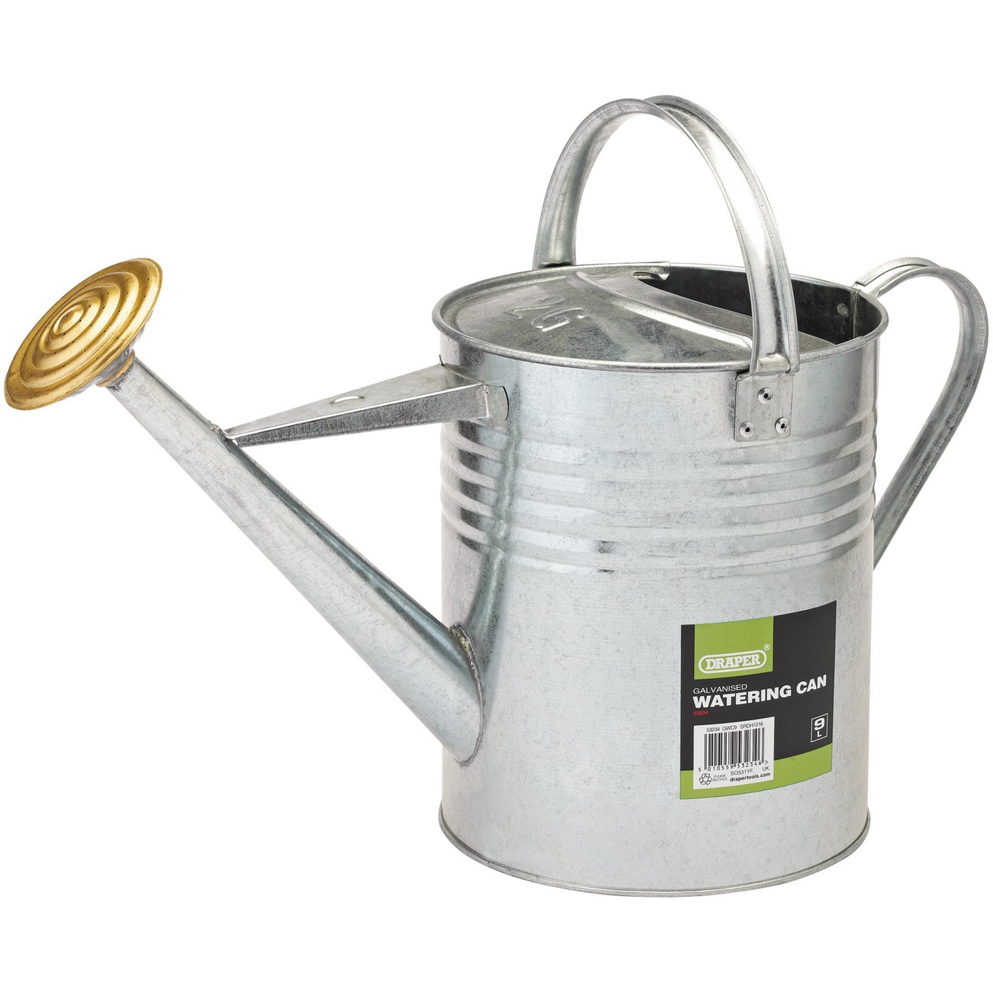 9L GALV. WATERING CAN C/W ROSE