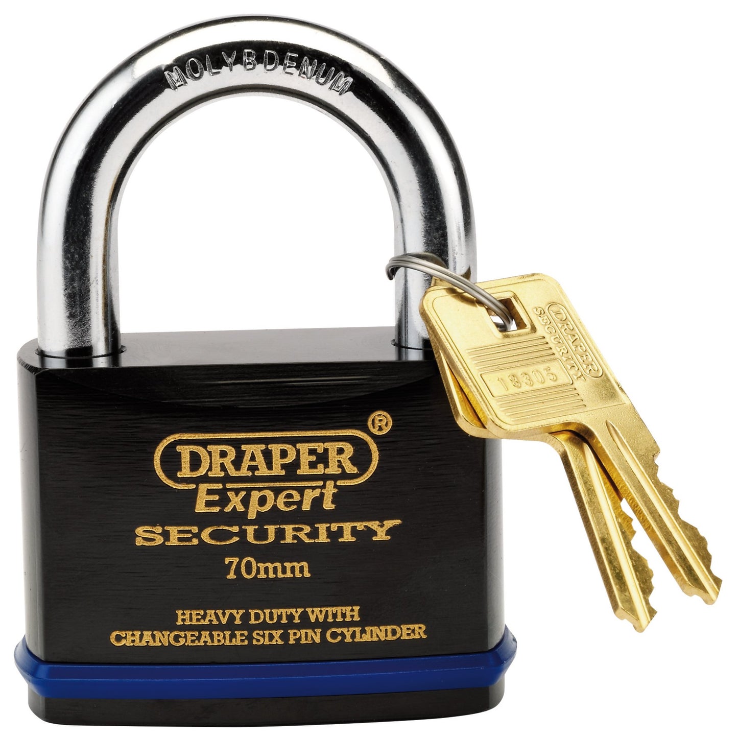 H/DUTY SOLID STEEL P/LOCK 70MM