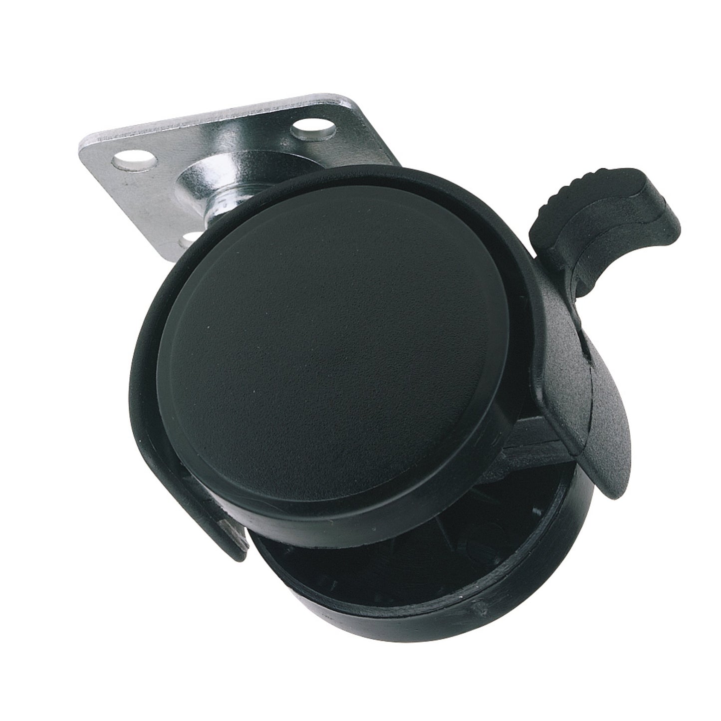 NY./W CASTOR PLATE/BK.40MMDIA