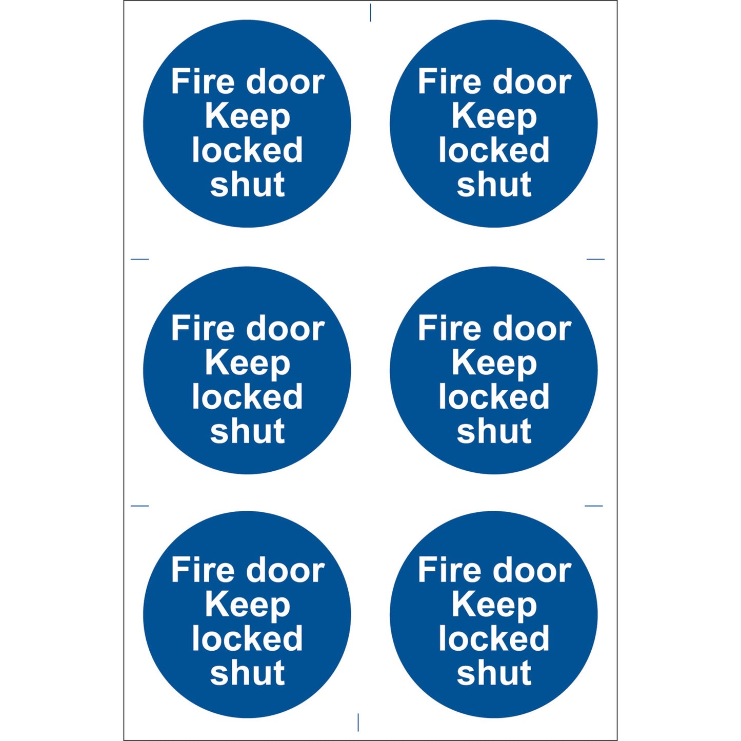 FIRE DOOR KEEP LOCKED 6 SIGNS