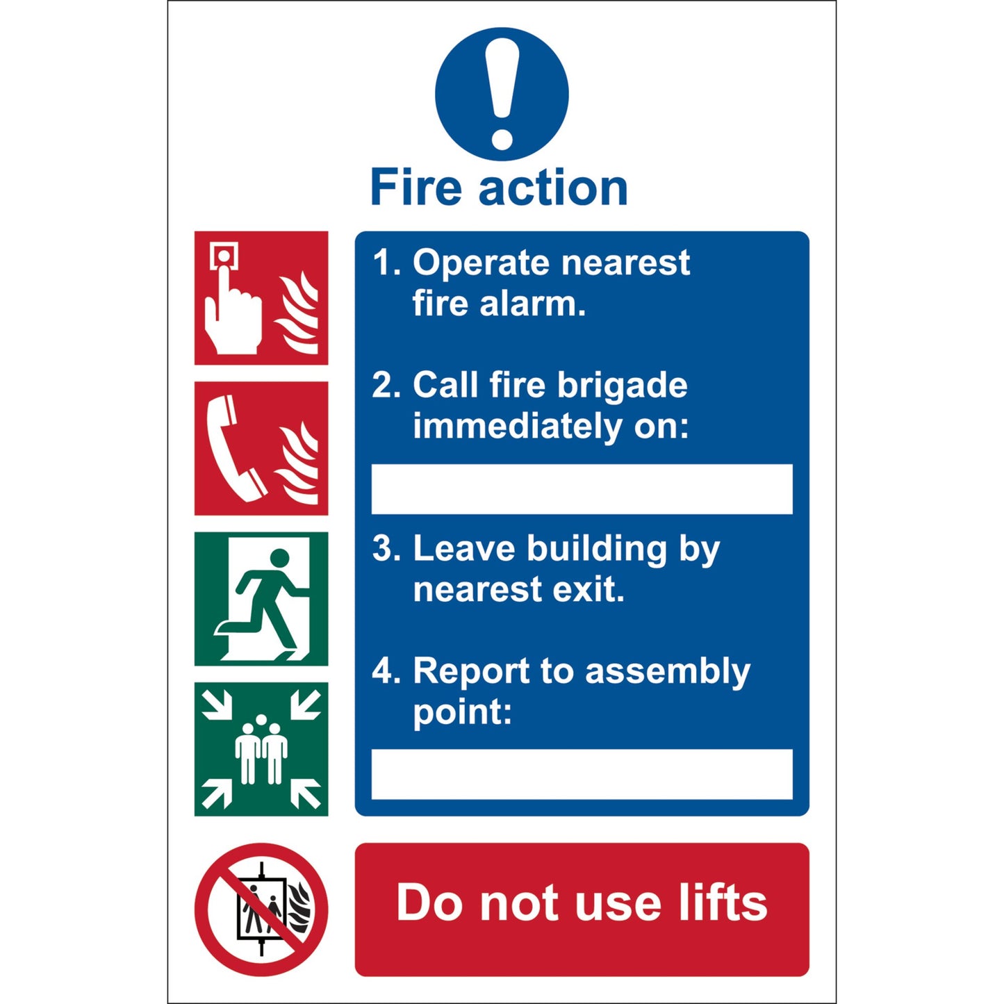 FIRE ACTION PROCEDURE SIGN PVC