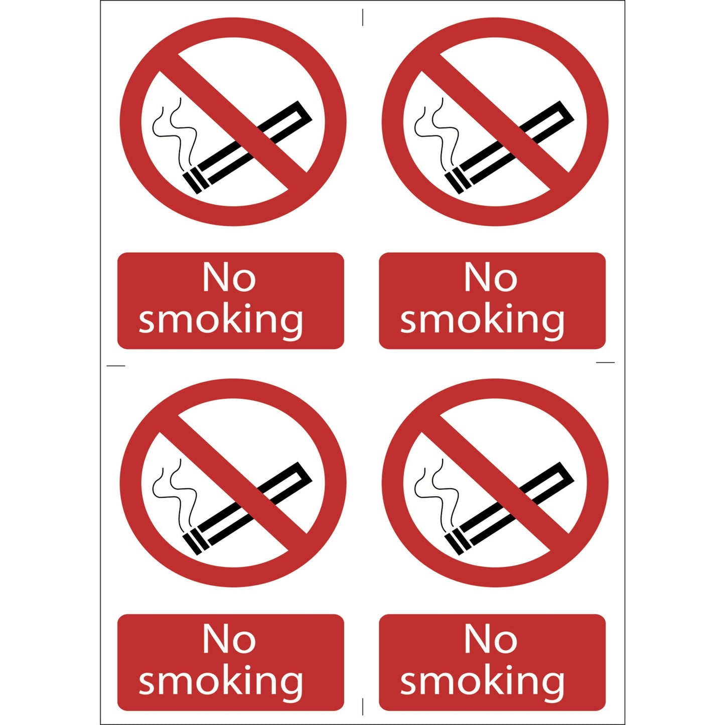 NO SMOKING 4 SIGNS