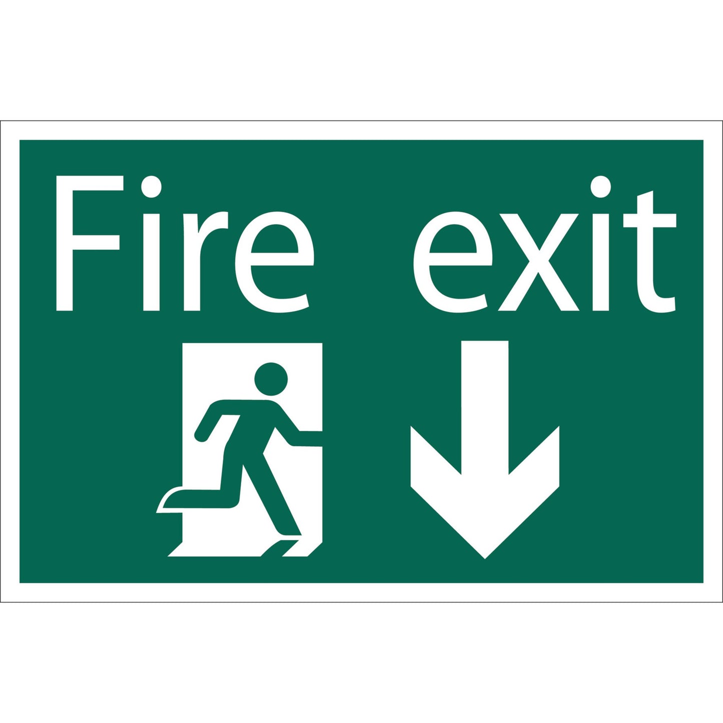 FIRE EXIT ARROW DOWN SIGN PVC