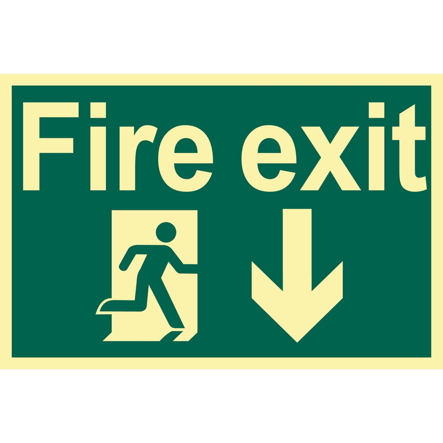 FIRE EXIT ARROW DOWN SIGN V2