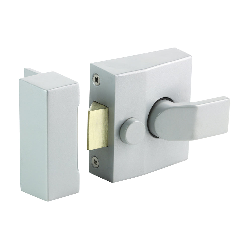 Narrow Style Nightlatch - Silver