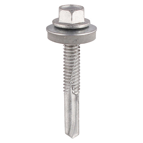 Metal Construction Heavy Section Screws - Hex - EPDM Washer - Self-Drilling - Exterior - Silver Organic