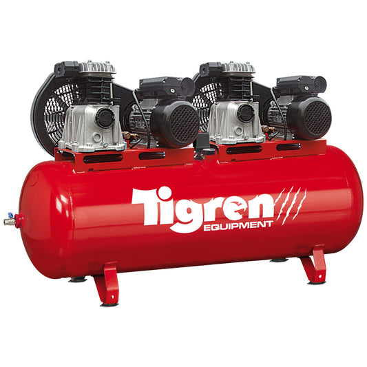 TIGREN 270ltr Tandem Belt-Driven Compressor