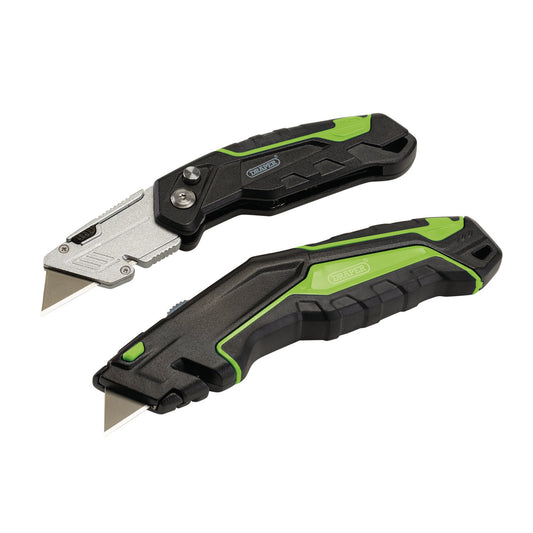 RETRACT.& FOLDING KNIFE SET BK