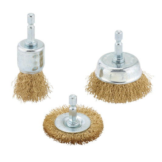 BRASSED WIRE BRUSH SET 3PCS