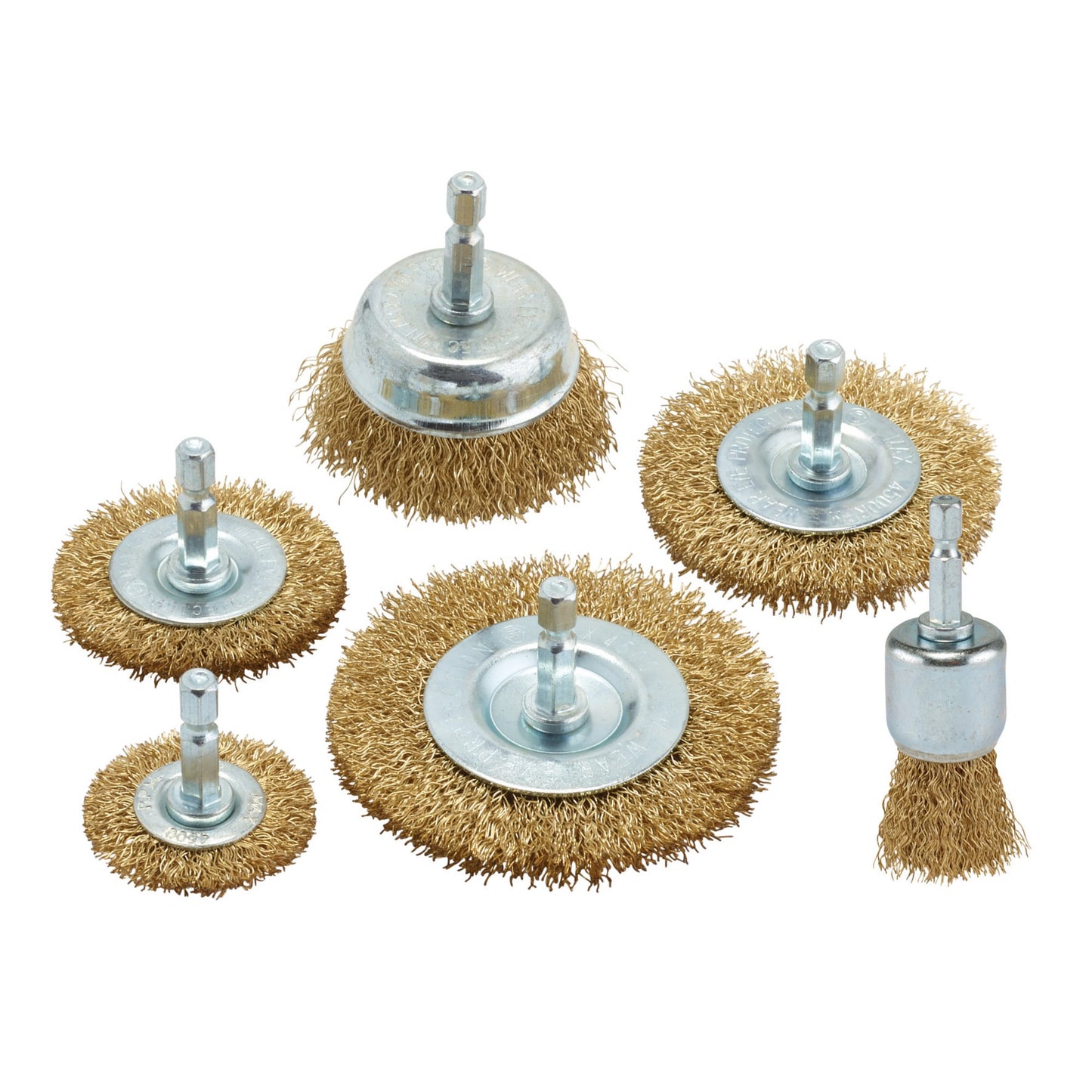 BRASSED WIRE BRUSH SET 6PCS