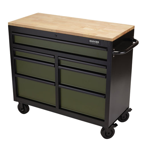 41" 7 DRAWER TROLLEY GREEN