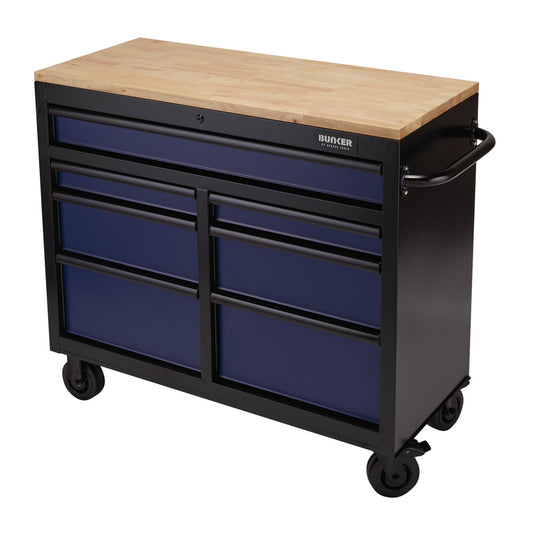 41" 7 DRAWER TROLLEY BLUE