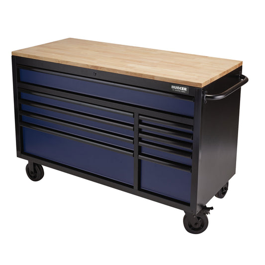 56" 10 DRAWER TROLLEY BLUE