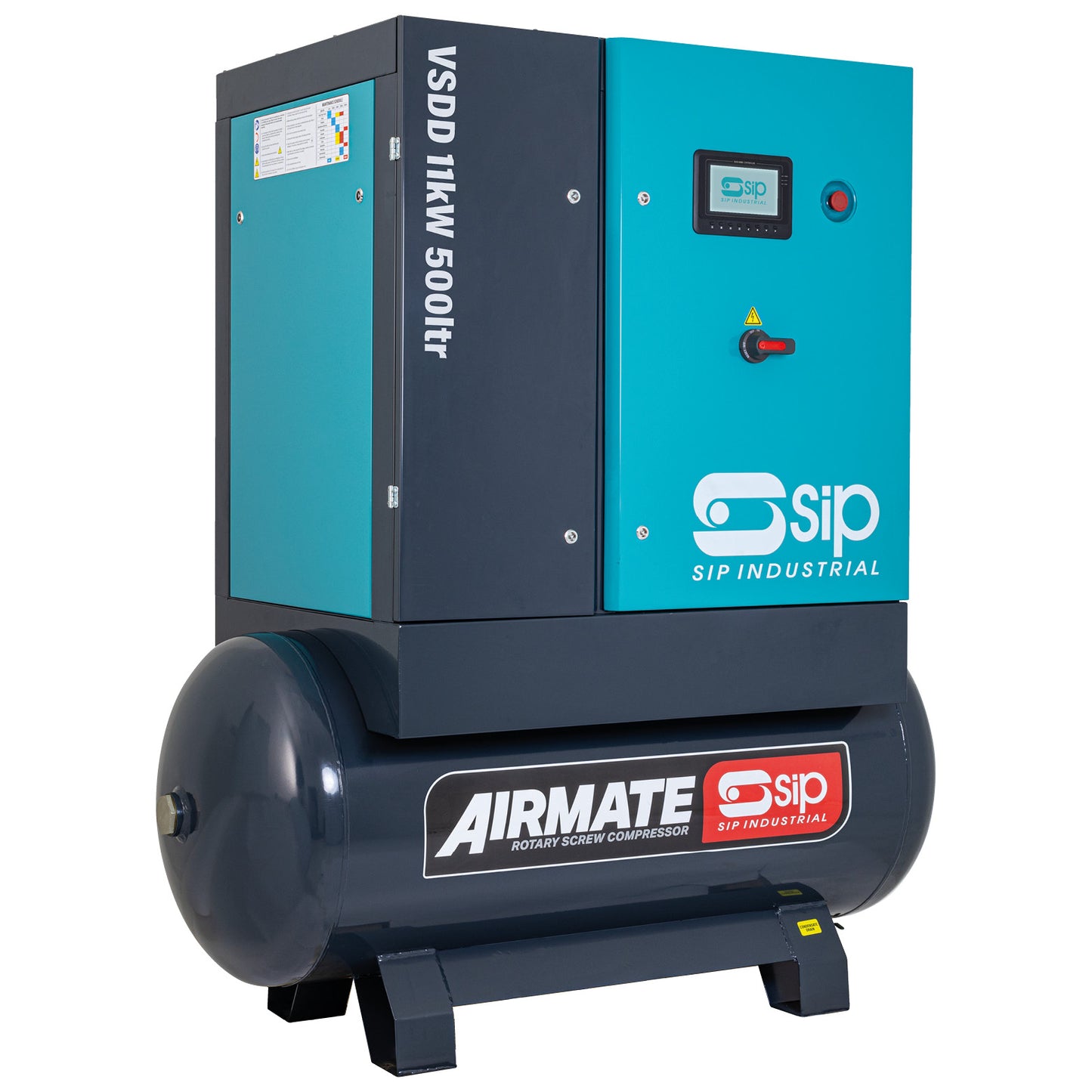 SIP VSDD/RDF 11kW 8bar 500ltr 400v Rotary Screw Compressor with Dryer & Filter