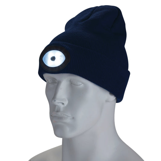 BEANIE WITH TORCH - NAVY BLUE