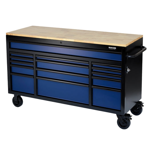 61" 15 DRAWER TROLLEY BLUE