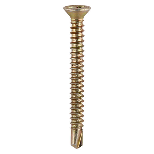 Window Fabrication Screws - Countersunk with Ribs - PH - Self-Tapping - Self-Drilling Point - Yellow