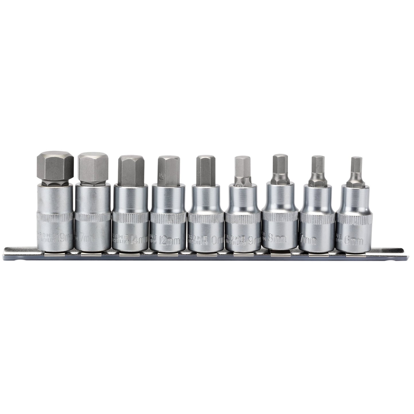 9PC 55MM HEX SOCKET BIT-1/2"SD