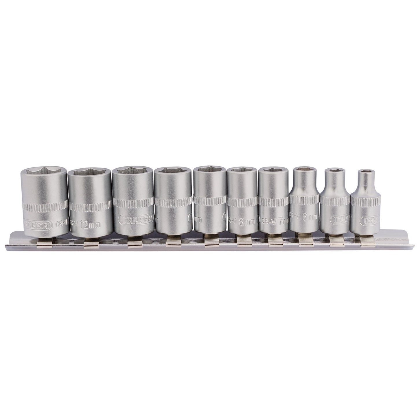 10PC 1/4" SOCKET SET RAIL