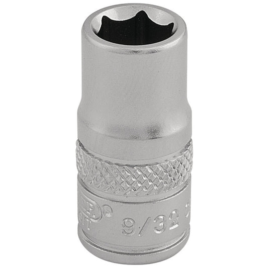 9/32" 6PT SOCKET 1/4  DR-PCKD
