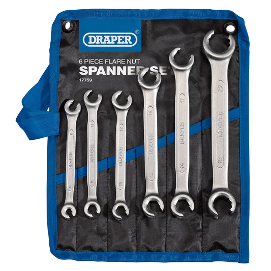 6 PCS FLARE NUT SPANNER SET