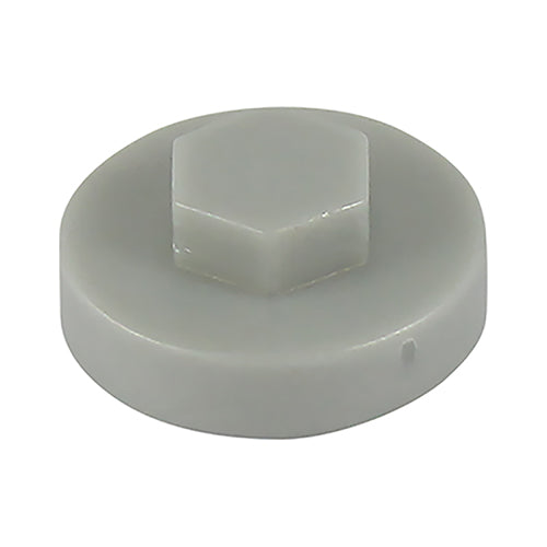 Hex Head Cover Caps - White Aluminium
