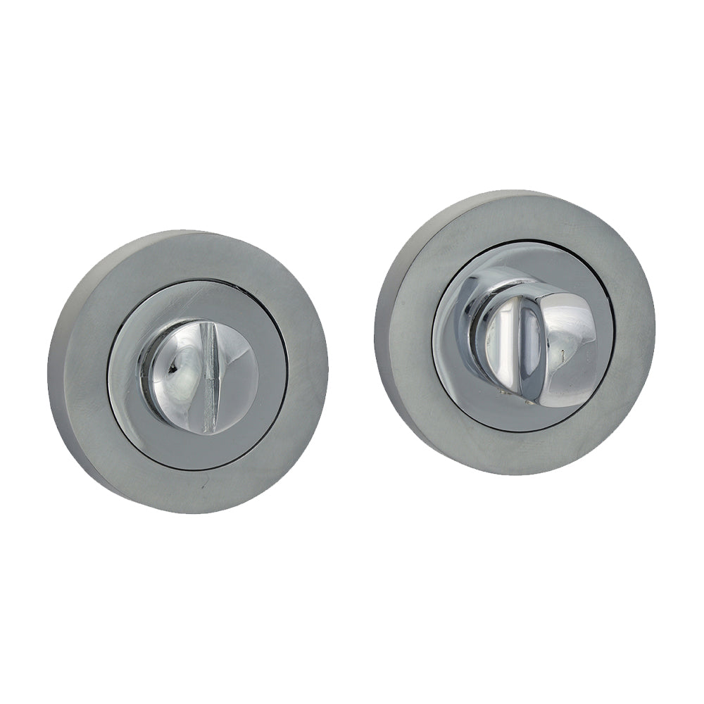 Bathroom Thumb Turn And Release - Polished & Satin Chrome