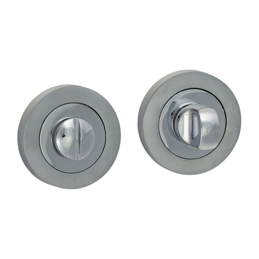 Bathroom Thumb Turn And Release - Polished & Satin Chrome