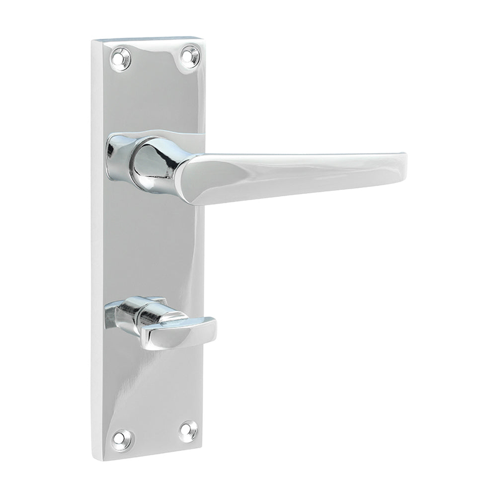 Victorian Straight Bathroom Handles - Polished Chrome