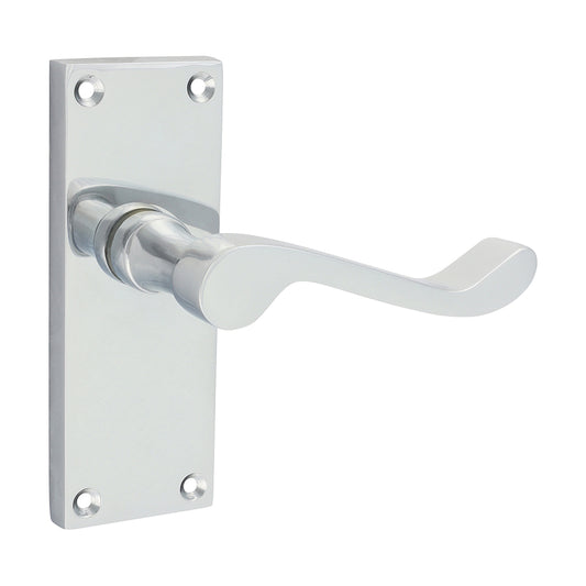 Victorian Scroll Latch Handles - Polished Chrome