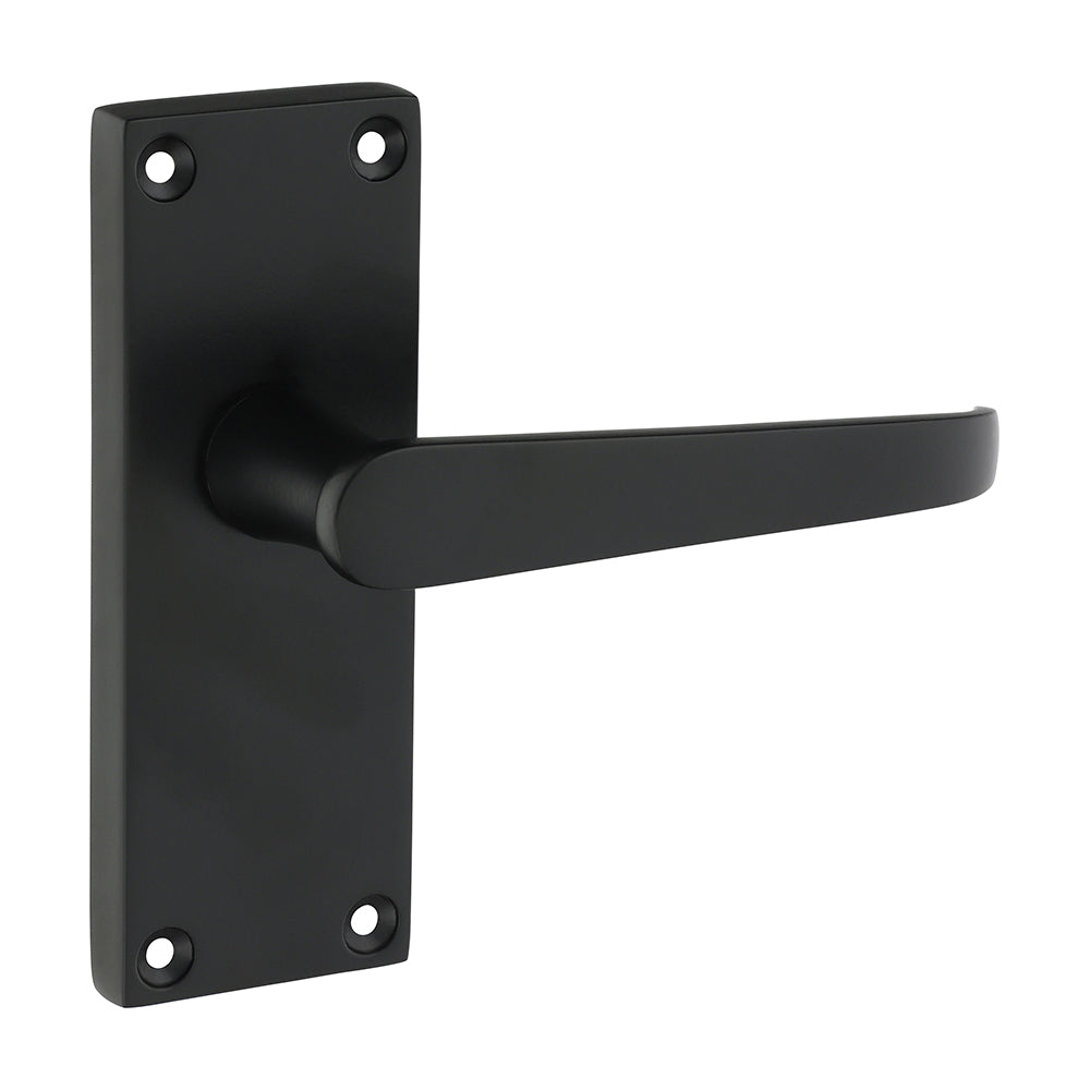 Victorian Straight Latch Handles  - Matt Black