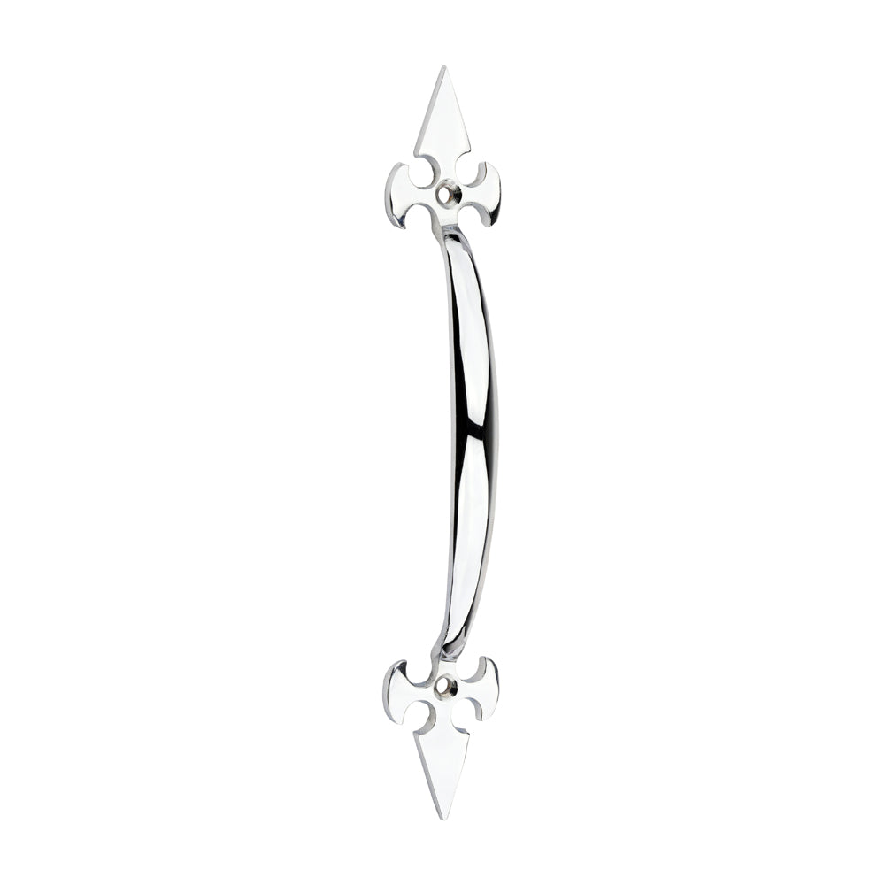 Fleur De Lys Pull Handle - Polished Chrome
