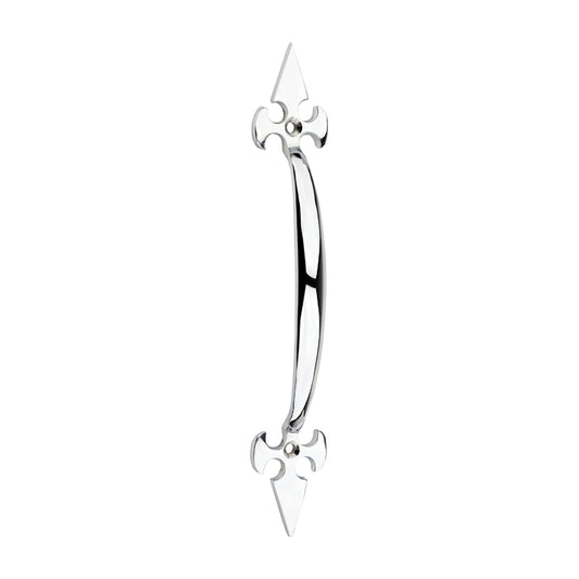 Fleur De Lys Pull Handle - Polished Chrome