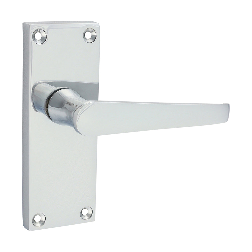 Victorian Straight Latch Handles  - Polished Chrome