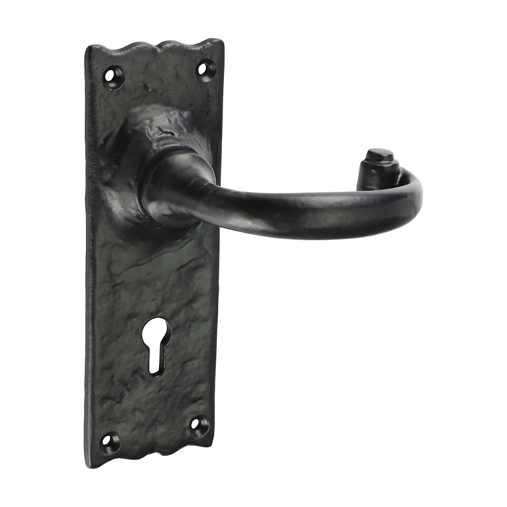 Traditional Lever Lock Handles - Antique Black