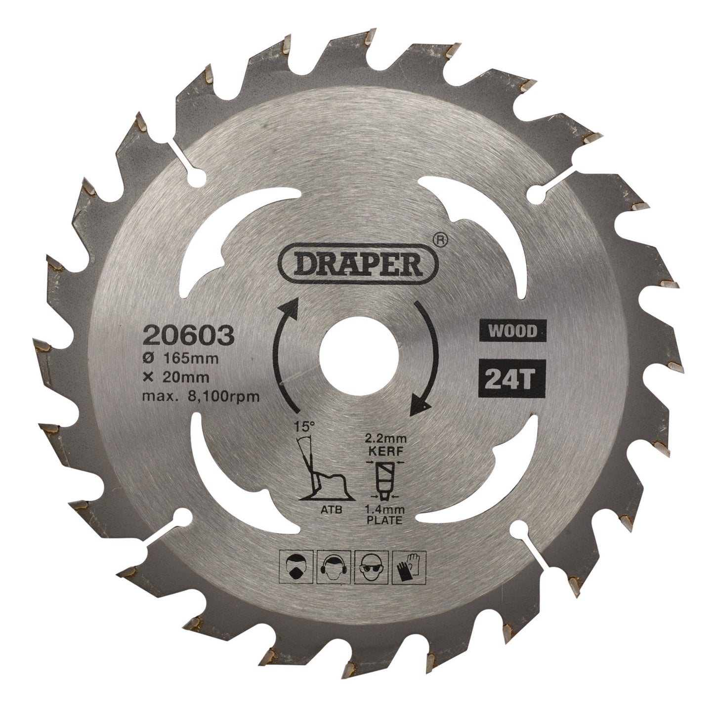 TCT SAW BLADE 165MM 24T WOOD