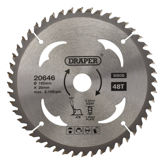 TCT SAW BLADE 165MM 48T WOOD