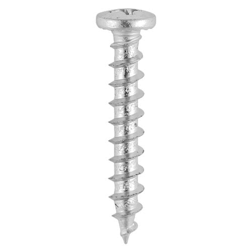 Window Fabrication Screws - Friction Stay - Shallow Pan with Serrations - PH - Single Thread - Gimlet Tip - Stainless Steel