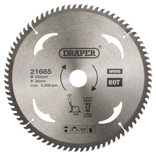 TCT SAW BLADE 255MM 80T WOOD