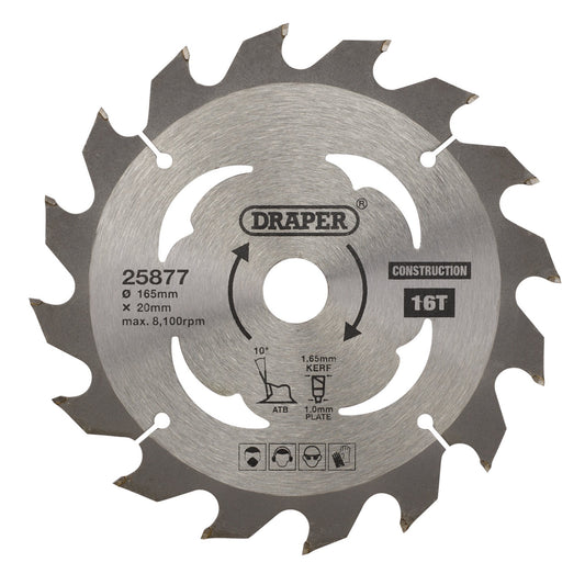 TCT SAW BLADE 165MM 16T CONS