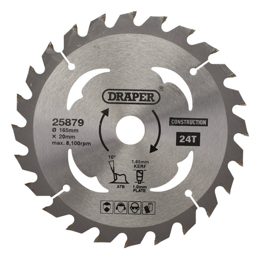 TCT SAW BLADE 165MM 24T CONS