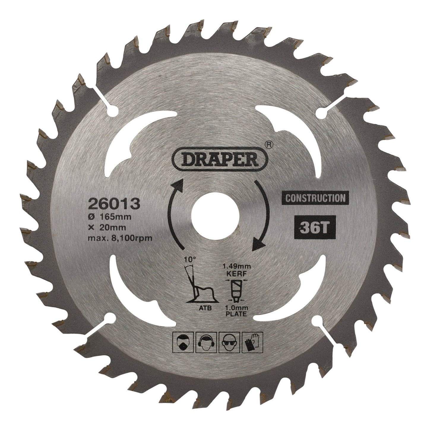 TCT SAW BLADE 165MM 36T CONS