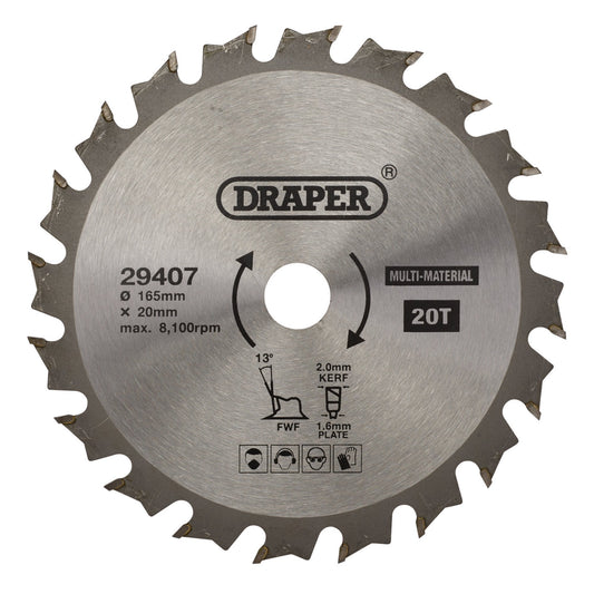 TCT SAW BLADE 165MM 20T MULTI