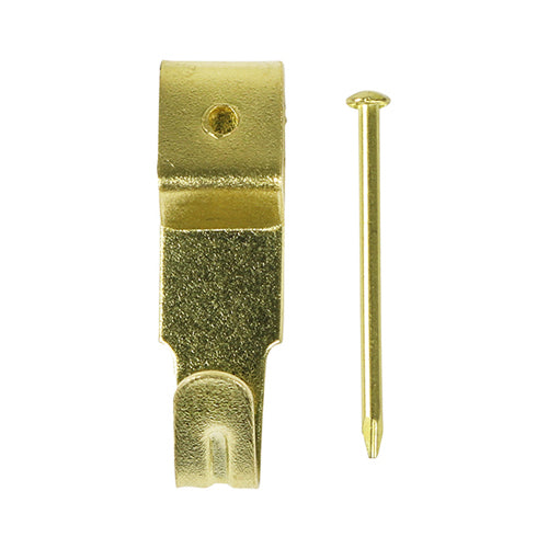 Picture Hanging Hooks - Single - Electro Brass